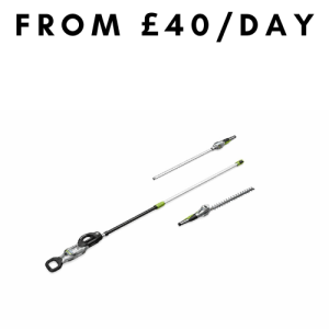 Ego battery power pruning saw and hedge cutter attached reaching up to 4m